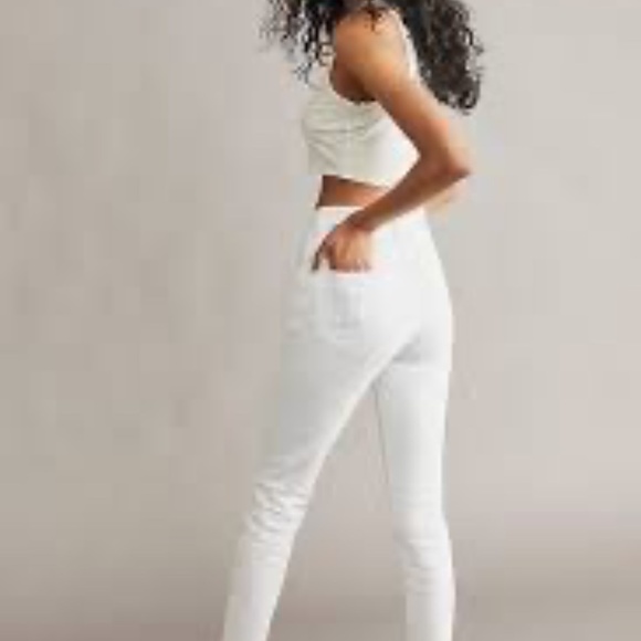 Free People Del Wray White Step Hem Raw Hem Pintuck Skinny Jeans Size 30 - Picture 2 of 4